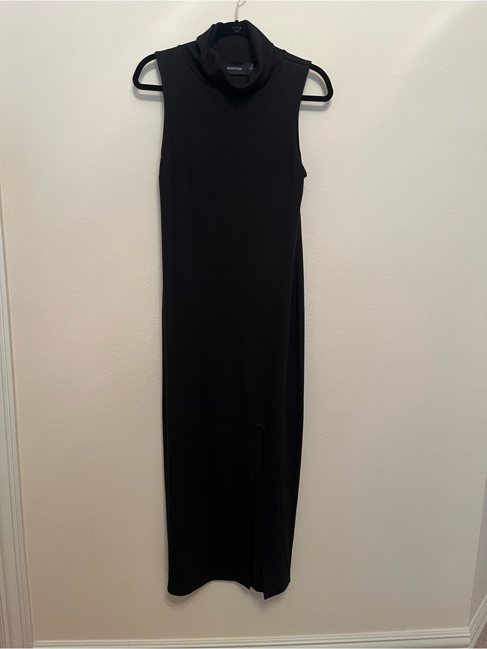 MinkPink Sleeveless Black Turtleneck Maxi Dress